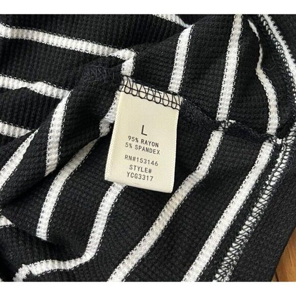 GOOD LUCK GEM Ladies Large Button Front Blouse Tie Front Long Sleeve Striped NWT - Picture 5 of 5